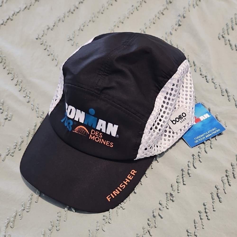 Black and White Ironman Finisher Cap